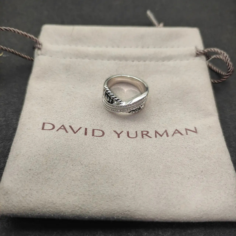David Yurman Double-Twisted Double-Diamond Cross Ring